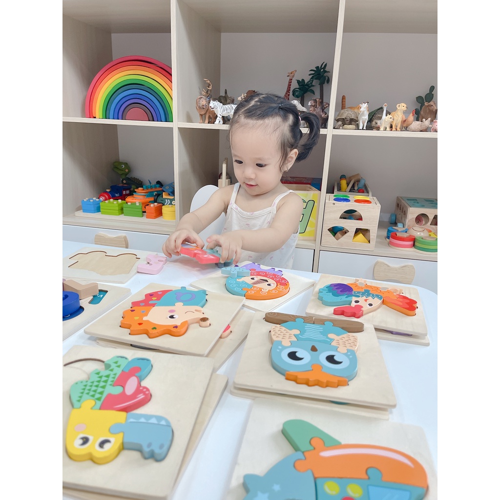 Tranh Gỗ Ghép Hình 3D Nổi Cho Bé - Đồ Chơi Thông Minh