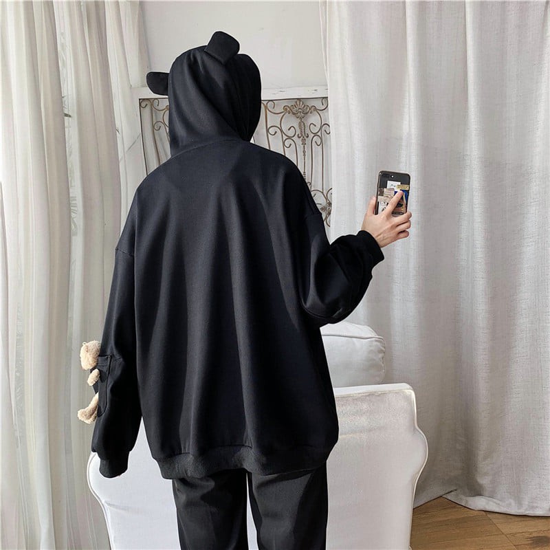 Áo hoddie unisex TAY GẤU phom rộng bo gấu chát nỉ bông dày giá siêu rẻ A00158 | BigBuy360 - bigbuy360.vn