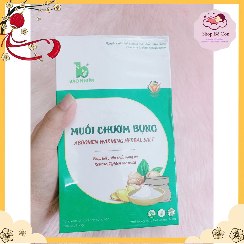 MUỐI CHƯỜM BỤNG BẢO NHIÊN 850g giúp Săn bụng – Giảm eo – Mờ rạn + Tặng kèm túi đựng muối trong mỗi hộp