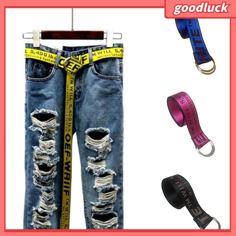 Thắt lưng Canvas thêu chữ OFF-WHITE Unisex