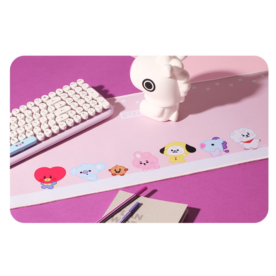 Tấm lót chuột dài chính hãng in hình BTS BT21