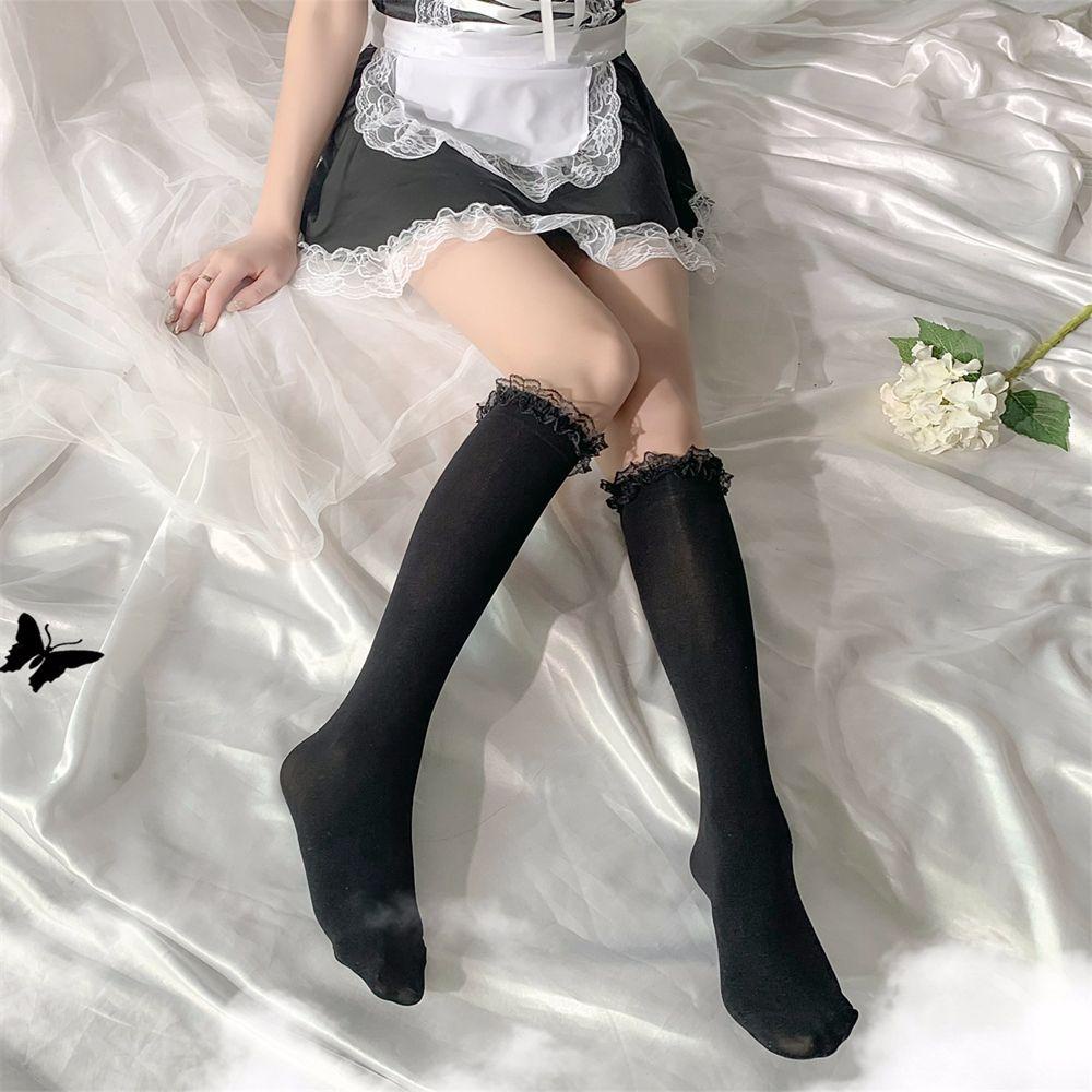 AROMA Vớ Phối Ren Phong Cách Lolita Nhật Bản Ngọt Ngào Gợi Cảm Cho Nữ