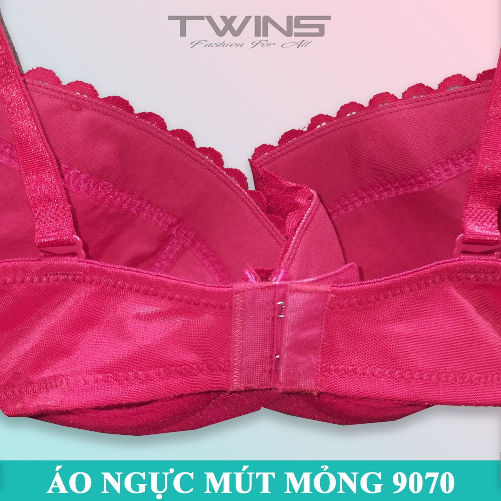 Áo ngực nữ ren nâng ngực Winking 9070 có gọng mút mỏng cúp xéo ôm ngực size 34-36-38-40 cúp C