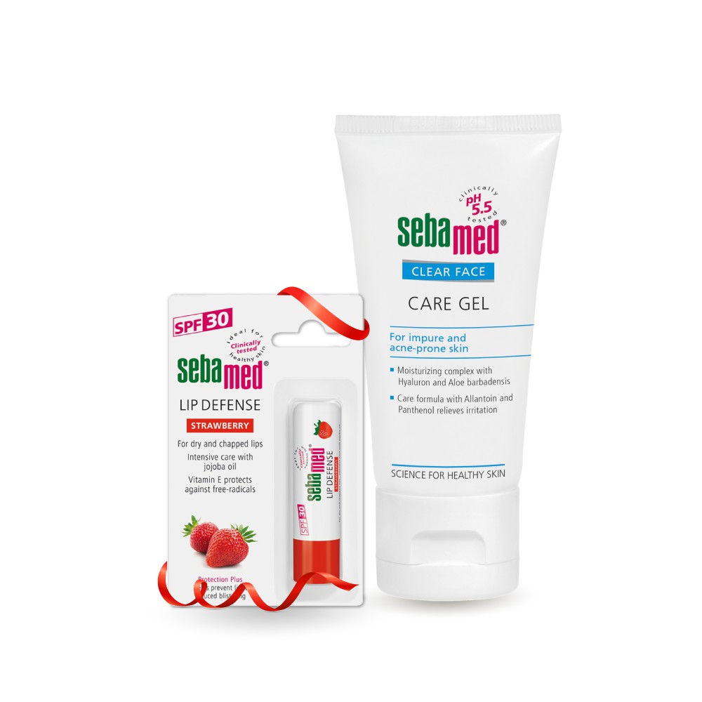 COMBO Son dưỡng chống nắng có màu Sebamed và Gel dưỡng ẩm bảo vệ da Sebamed