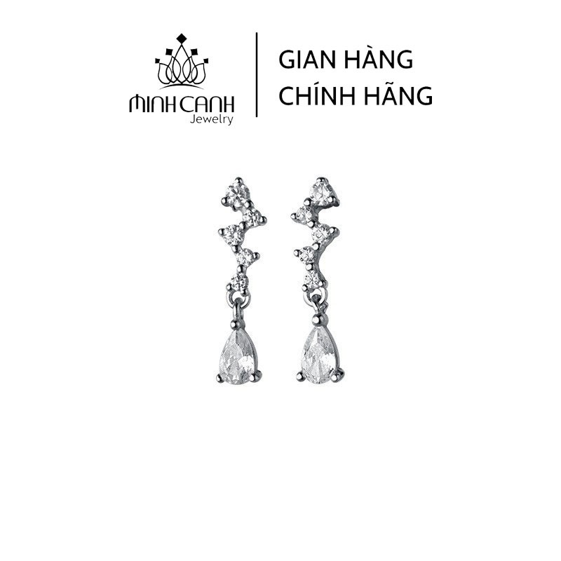 Bông Tai Bạc Zíc Zắc Thả Đá - Minh Canh Jewelry