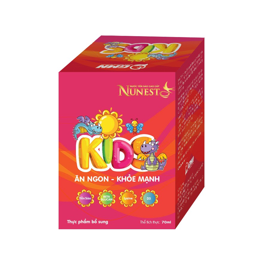 Nước Yến Nunest Kid Hương Vani/Dâu/Chuối/Cam (Lốc 6 lọ x 70ml)