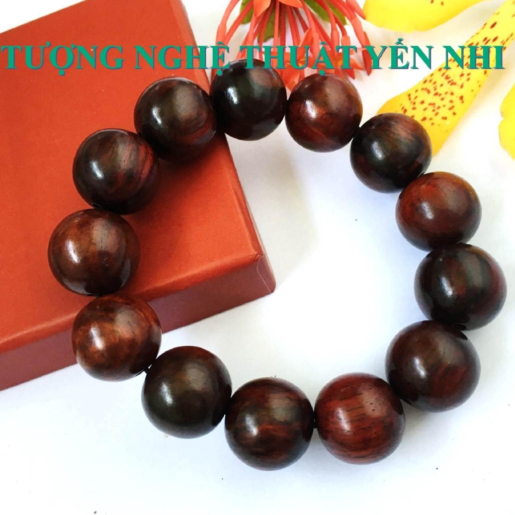 Vòng tay phong thủy cao cấp gỗ Trắc đỏ hạt 18mm-không