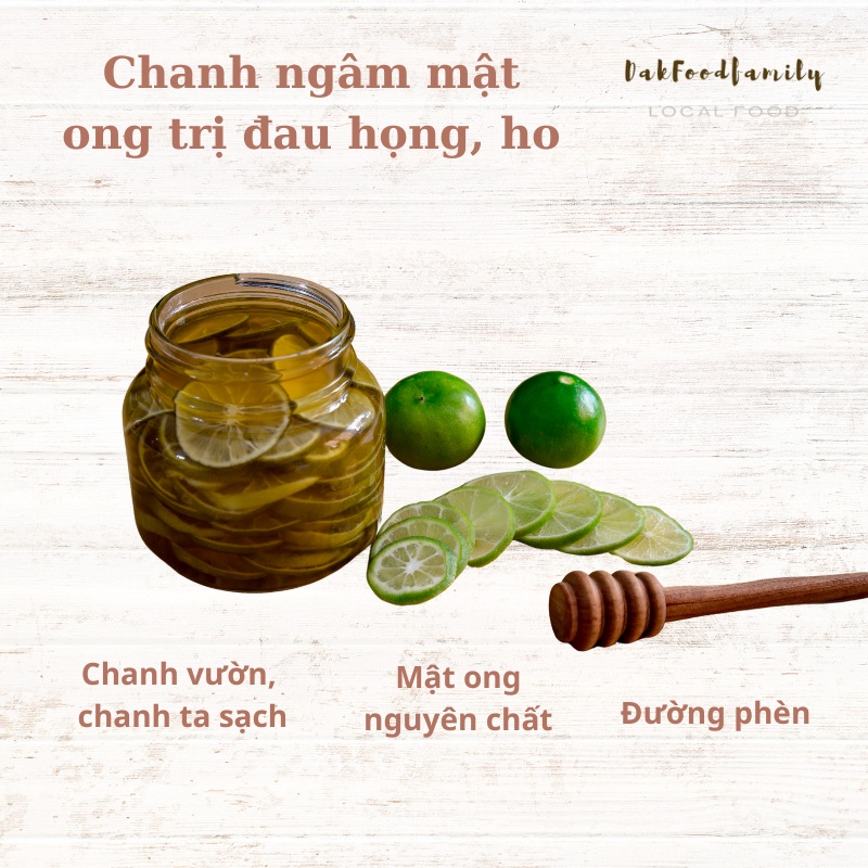 Chanh đào ngâm mật ong đường phèn Dakfoodfamily nhà làm, chanh vườn sạch