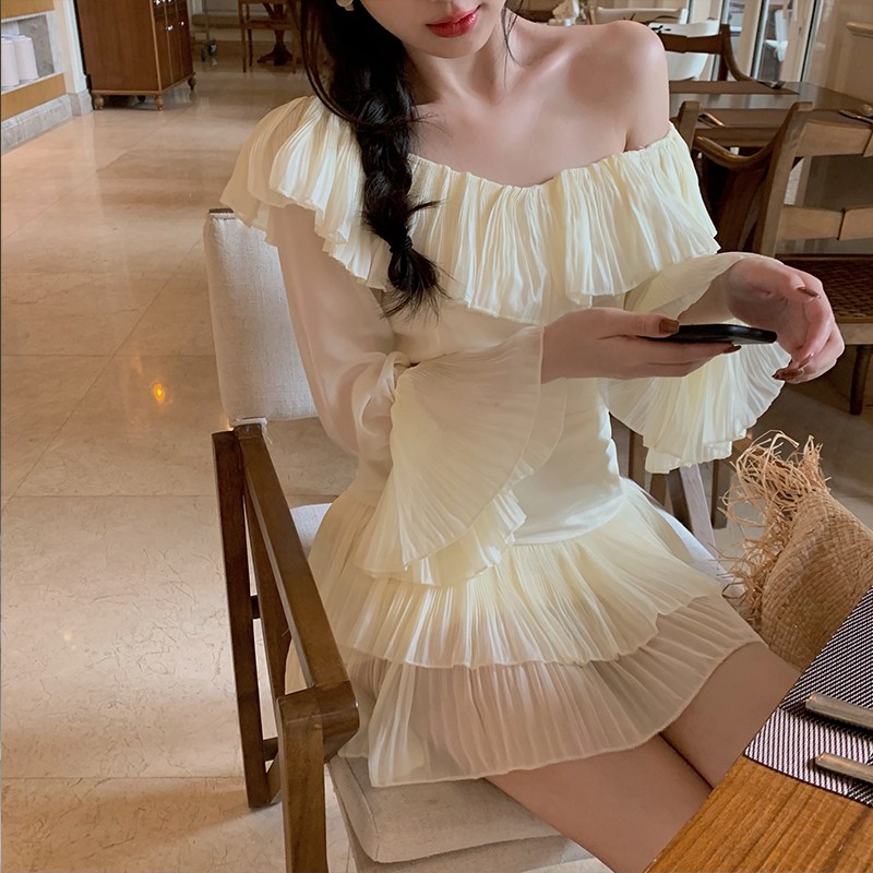 Set Đầm Trễ Vai Tay Dài Thời Trang Thiếu Nữ Mùa Hè