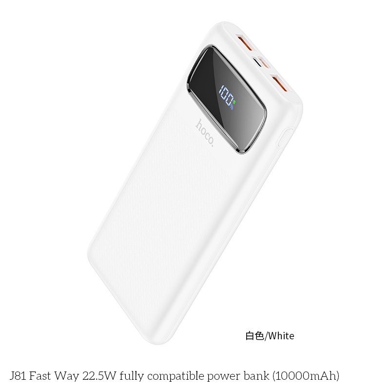 Pin dự phòng sạc nhanh Hoco J81 10000mAh hỗ trợ QC 3.0 và PD 20W - tích hợp 2 Input typeC và microUSB (màu ngẫu nhiên)