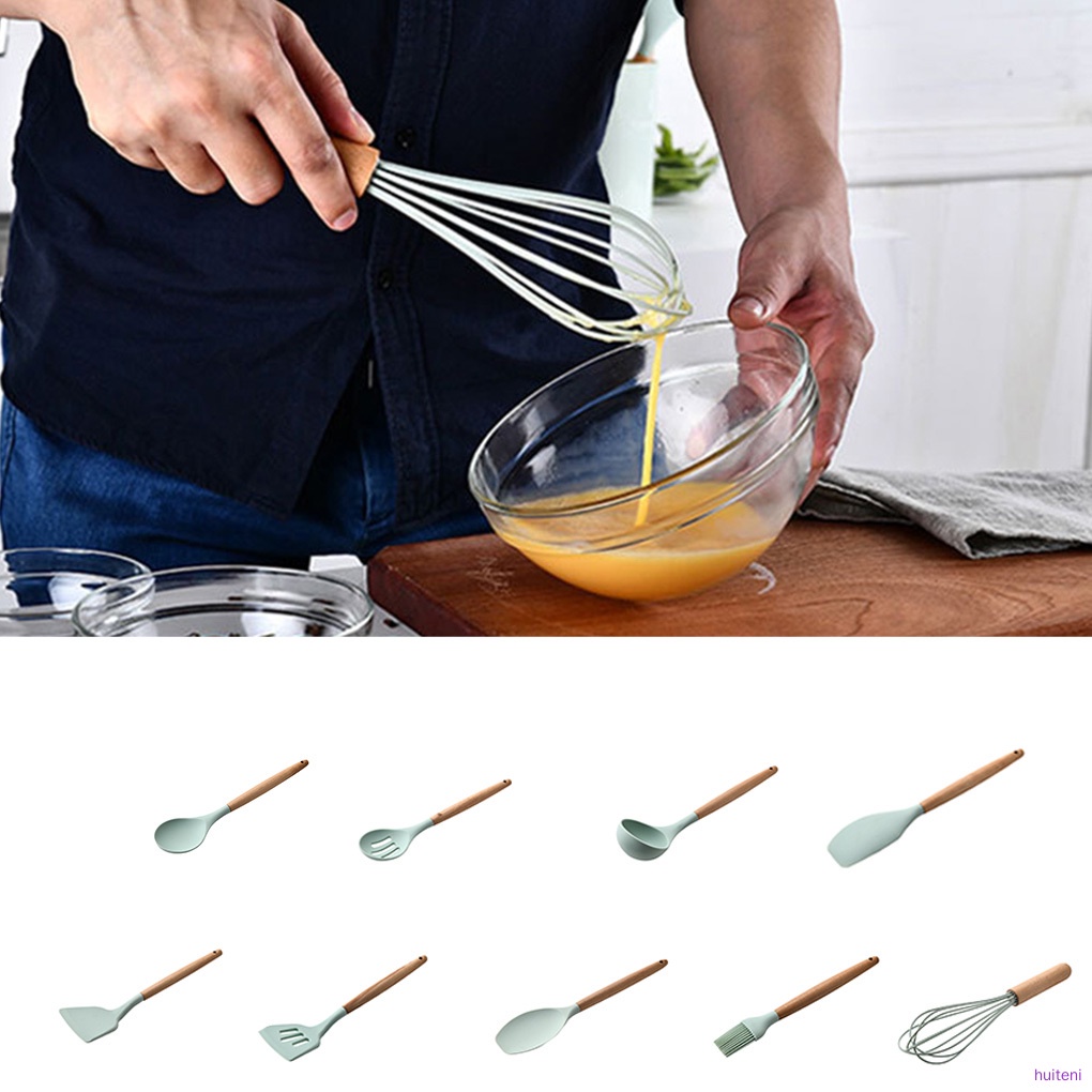 Muỗng Múc Canh Tay Cầm Gỗ Chống Dính Tiện Dụng