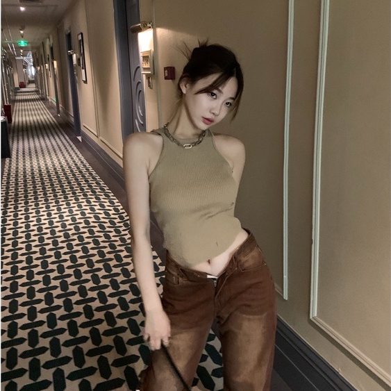 Áo Dệt Kim Không Tay Dáng Ôm Thời Trang Hàn Quốc Dành Cho Nữ