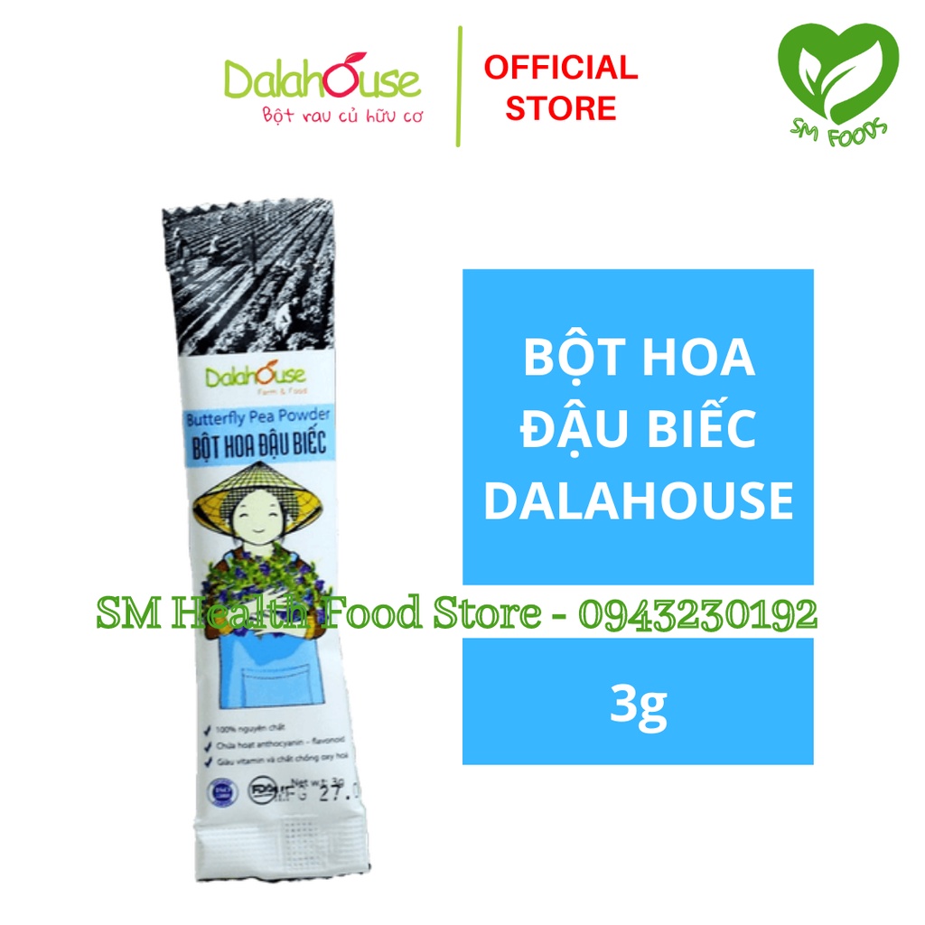 Bột Hoa Đậu Biếc Nguyên Chất Dalahouse 3g - Bột Tạo Màu Tự nhiên