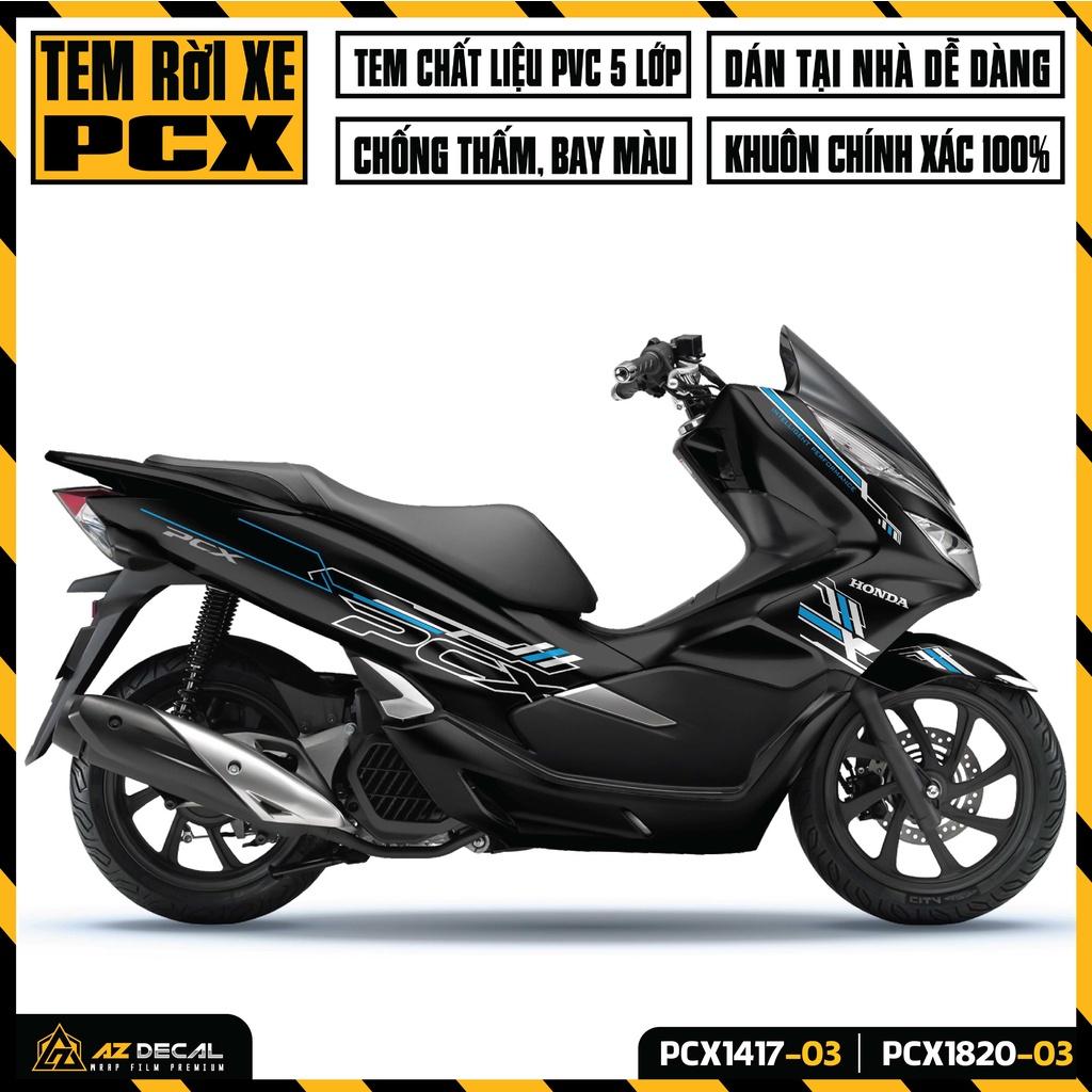 Tem Rời Dán Xe PCX Thiết Kế Cá Tính | PCX-03 | Decal Chế Dán Xe Máy PCX 125 150 160 Đời 2014 - 2020 Chống Nước Bền Màu