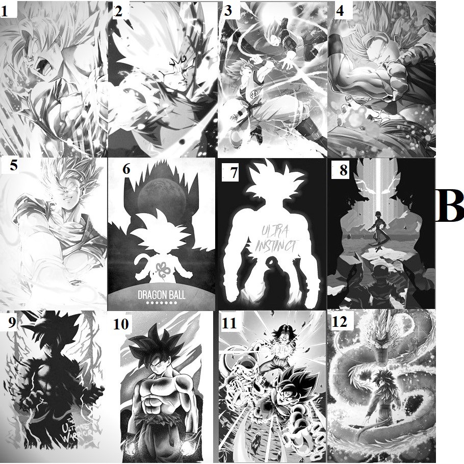 1546 Áp phích hình dragonball 7 viên ngọc rồng khổ A3 41x29Cm nhiều hình Songoku Cadic Vegeta Broly