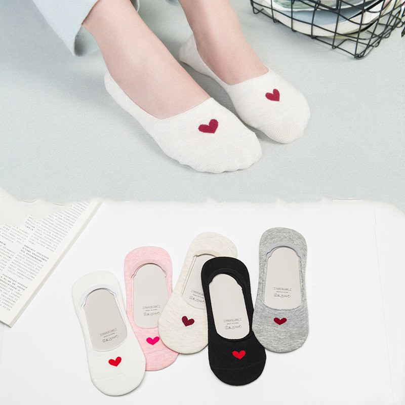 Vớ thuyền cotton gót silicone chống trượt thoải mái thời trang dành cho nữ