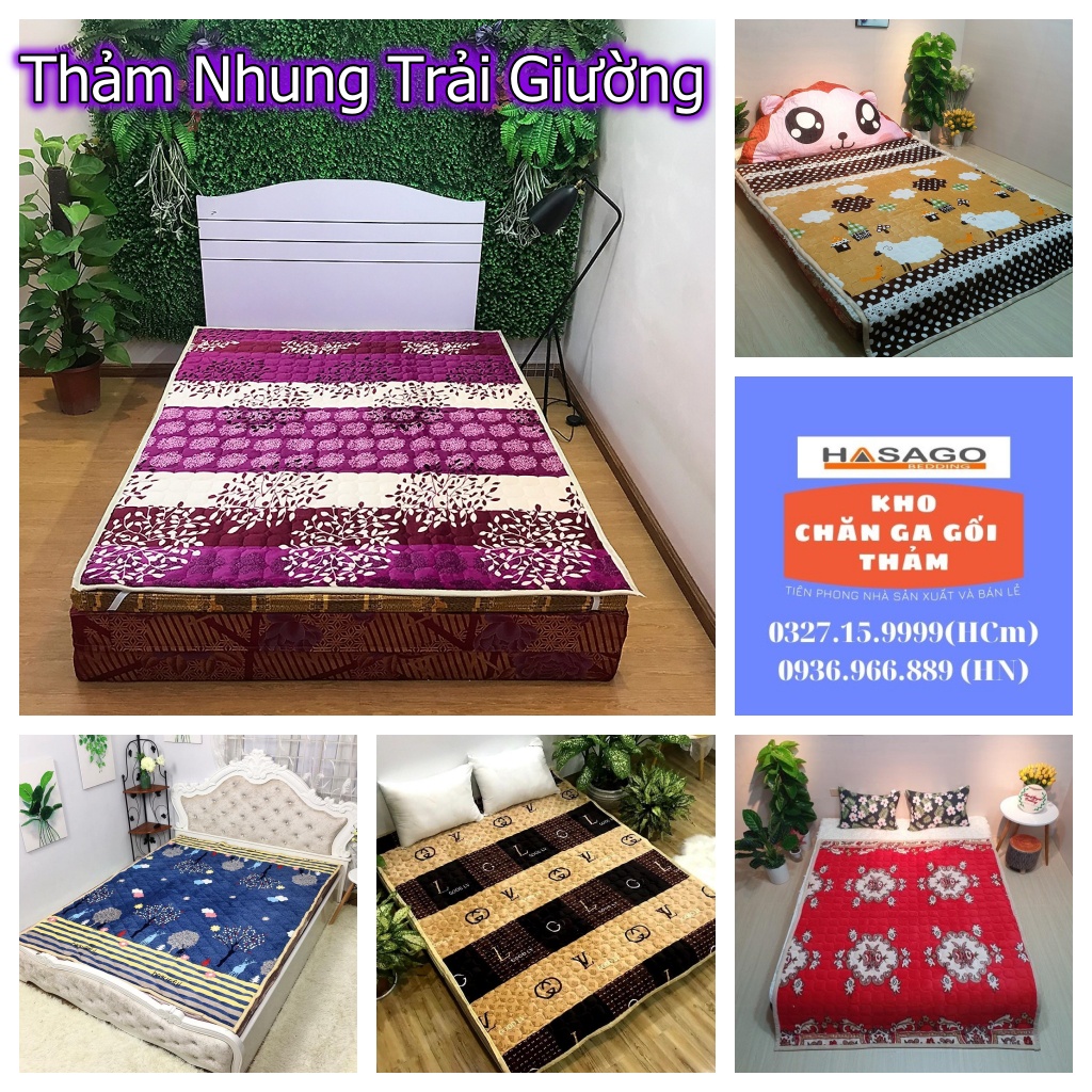 Thảm Cừu Lông Nhung Trải Giường Dùng Trải Lên Nệm Hoặc Trải Lên Giường Dùng Thay Nệm Thảm Văn Phòng 1m2 1m6 1m8 2mHasago