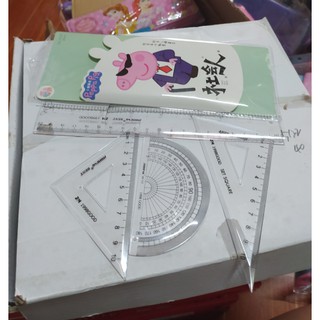 Bộ thước ê ke Peppa 4 chi tiết - Thước dài 20cm
