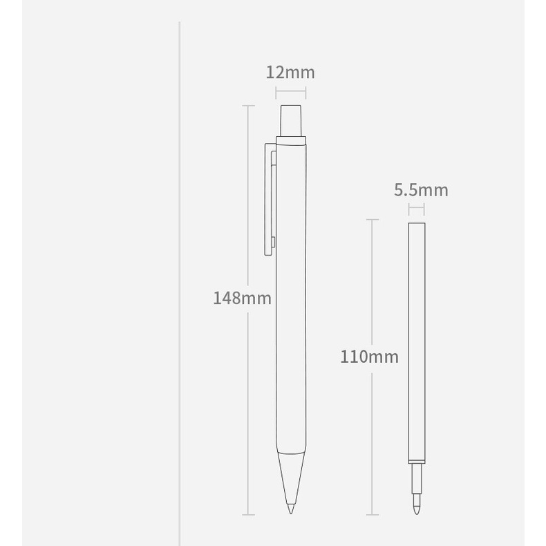 Bút gel UARELIFFEmực đen ngòi 0.5mm tiện lợi