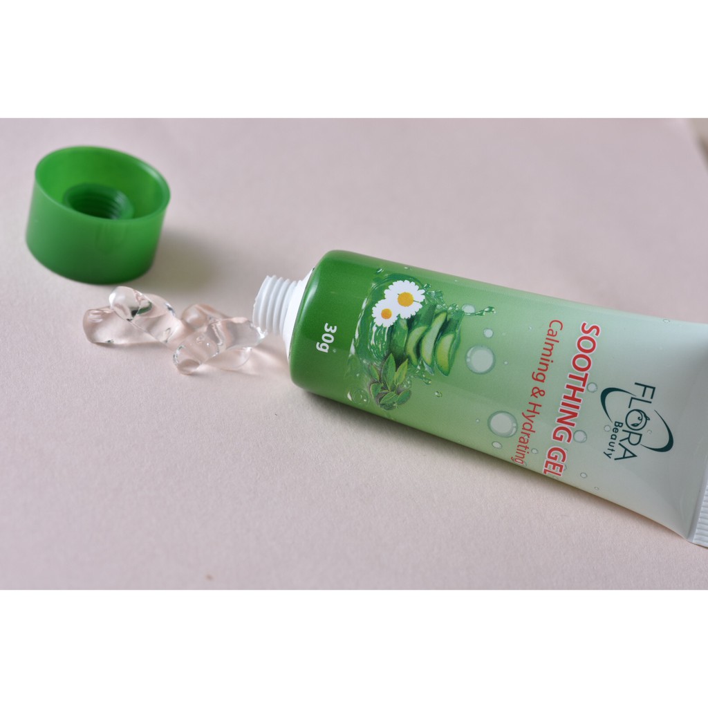 Tuýp Gel nha đam cho da mặt cung cấp nước phục hồi da mụn Flora 30ml