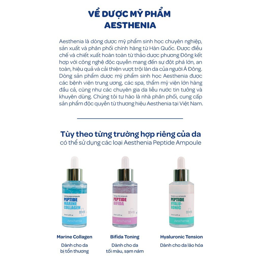 Tinh Chất Hồng Kích Trắng Aesthenia Peptid Bifida Toning Ampoule 35ml