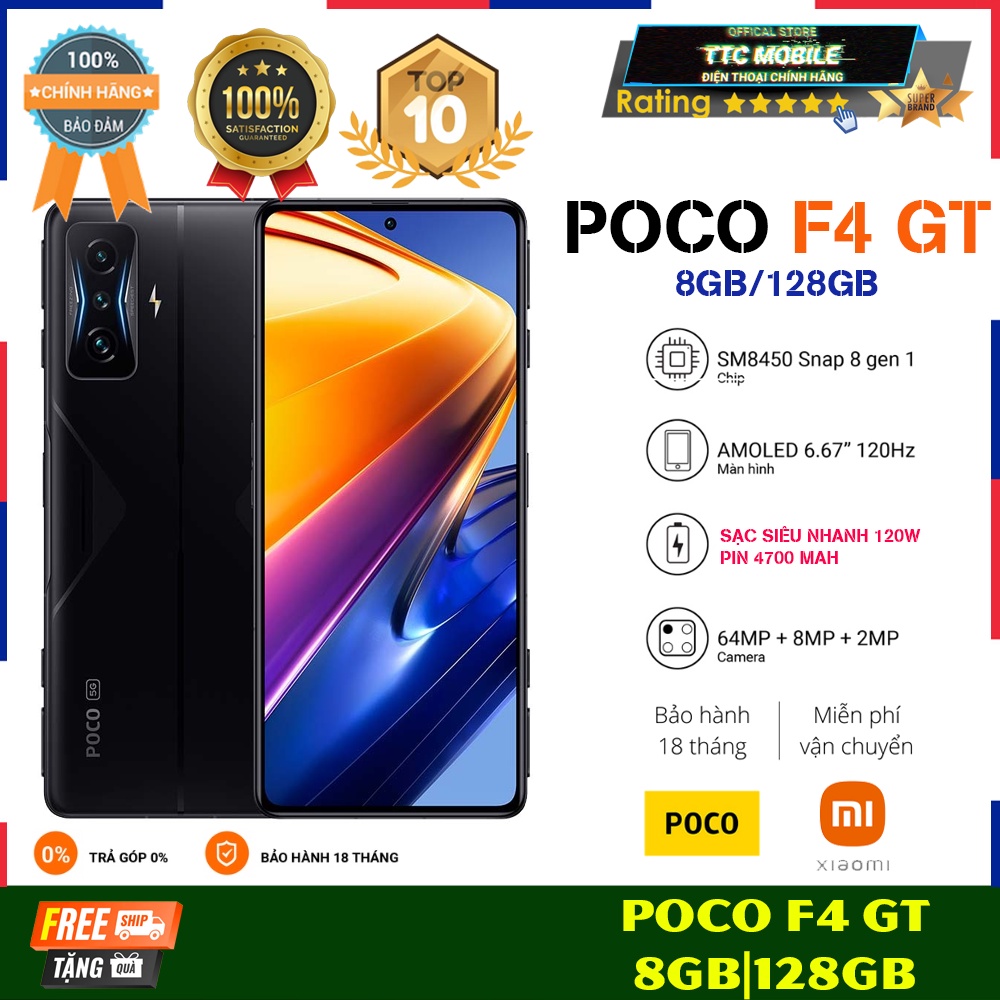 Điện thoại POCO F4 GT 8+128GB AMOLED 120Hz/Snapdragon 8 Gen 1