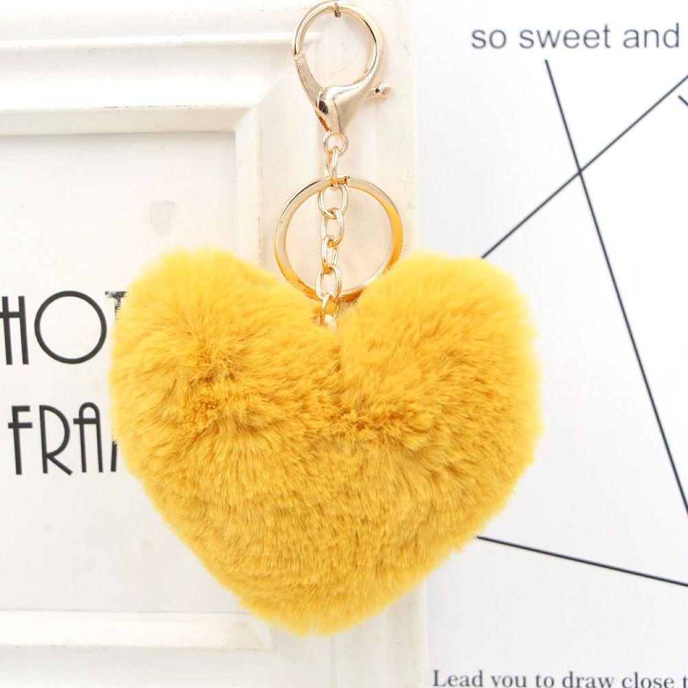 Móc Khóa Cục Bông Mềm Mại Hình Trái Tim Dễ Thương