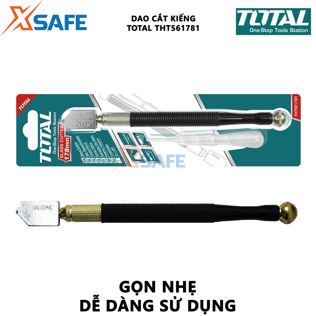 Dao cắt kính TOTAL THT561781 Bút cắt kiếng 178mm, hợp kim cao cấp chống rỉ sét lưỡi dao sắc bén - Chính hãng [XSAFE]