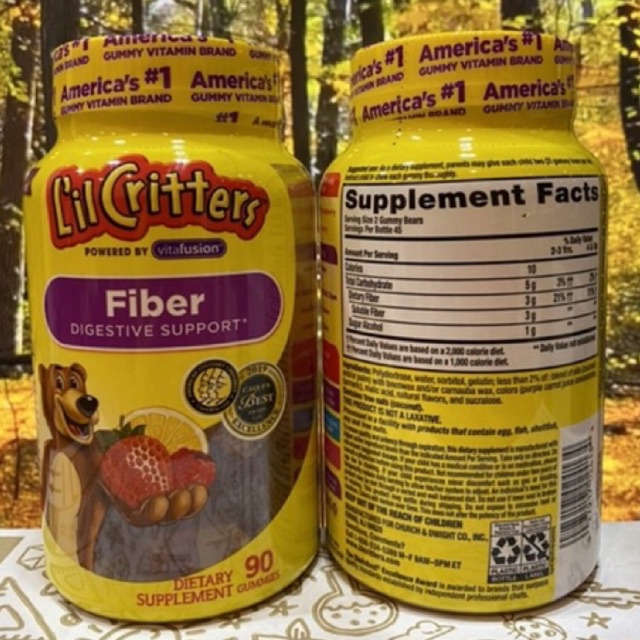 Kẹo dẻo gấu chất xơ L’il Citter Fiber gummy 90 viên của Mỹ