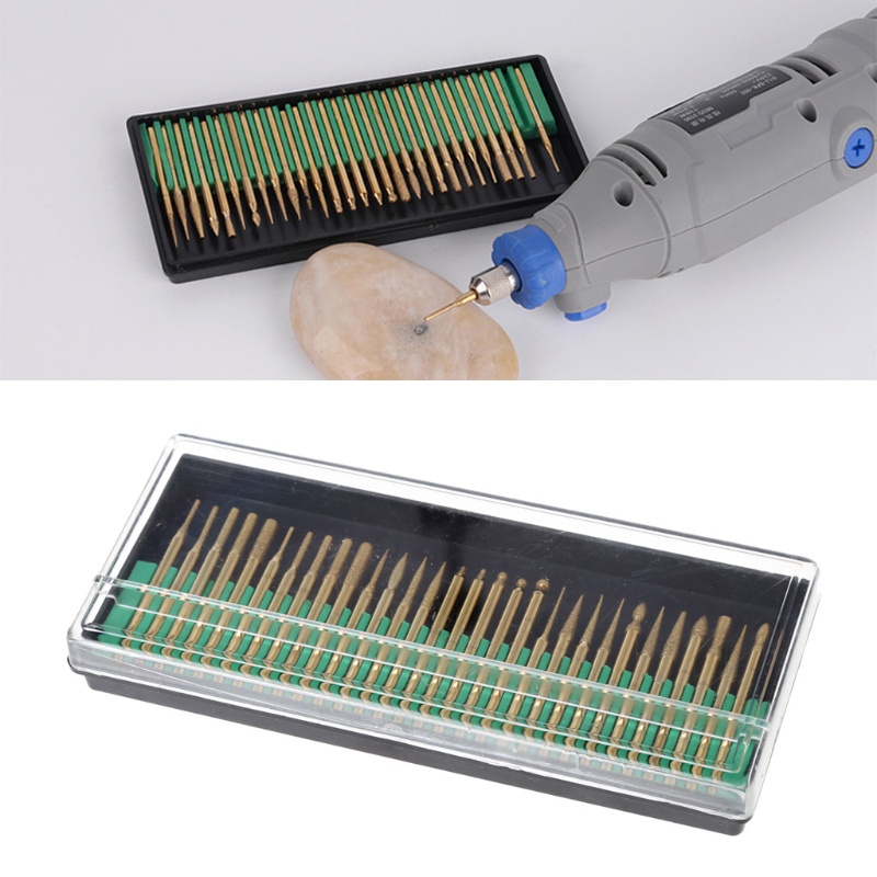 Bộ 30 Mũi Khoan Kim Cương Phủ Titan 3mm