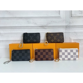Ví da louis vuitton dáng gập có khóa kéo thời trang cao cấp cho nam nữ
