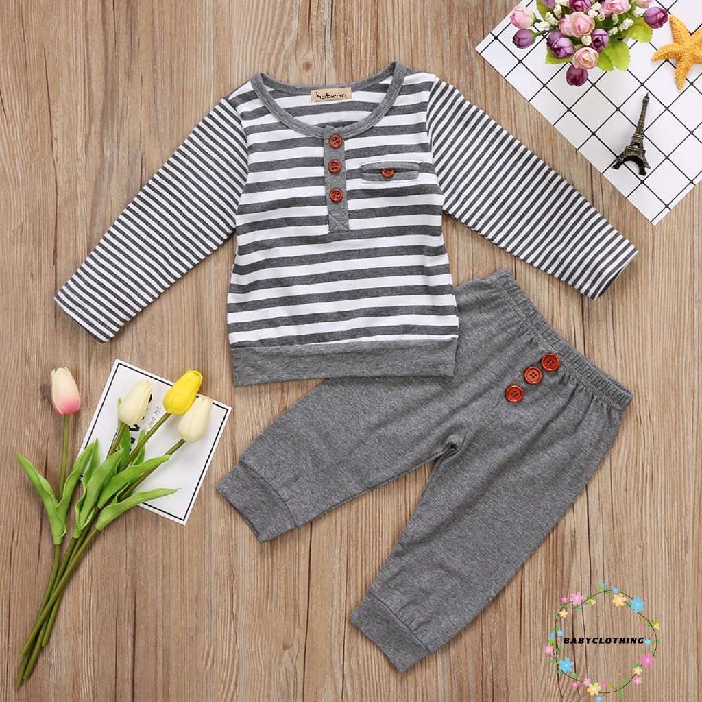 ღWSVღNewborn Kids Baby Boy Girl Infant Cotton Clothes Top T Shirt Pants Outfit Set