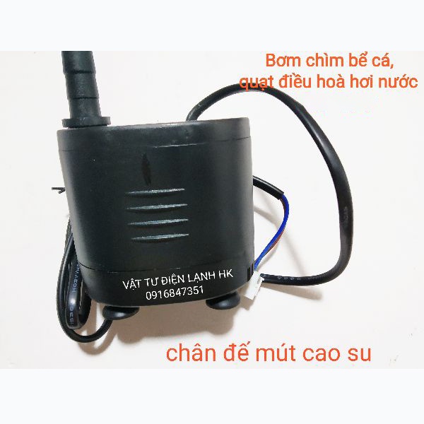 Bơm nước chìm mini 20W - 220V quạt điều hoà hơi nước - bể cá thủy cảnh - hòn non bộ quạt làm mát phun sương điều hòa