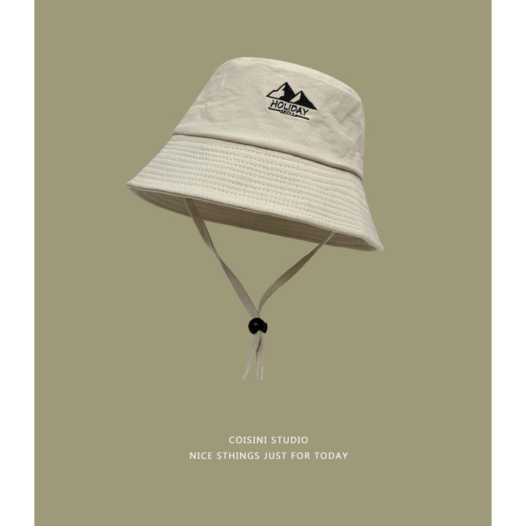 Mũ Bucket in thêu nhiều màu sắc phong cách Hàn Quốc