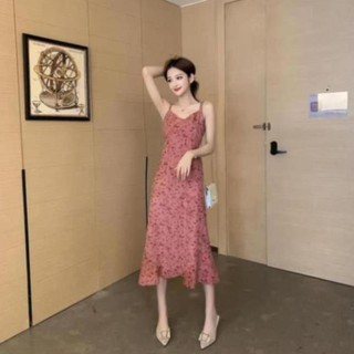 NgocKG04 - Váy hoa nhí 2 dây hồng đất siêu xinh