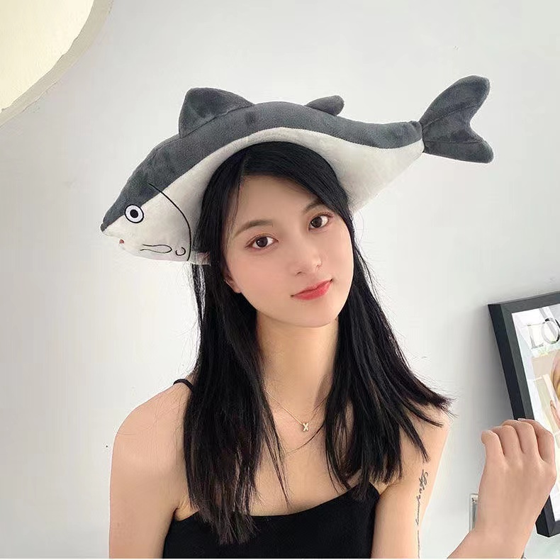 Băng Đô Cài Tóc Hình Cá Ướp Muối Lớn Dễ Thương Sáng Tạo Vui Nhộn Thời Trang Rửa Mặt Cho Bé Gái