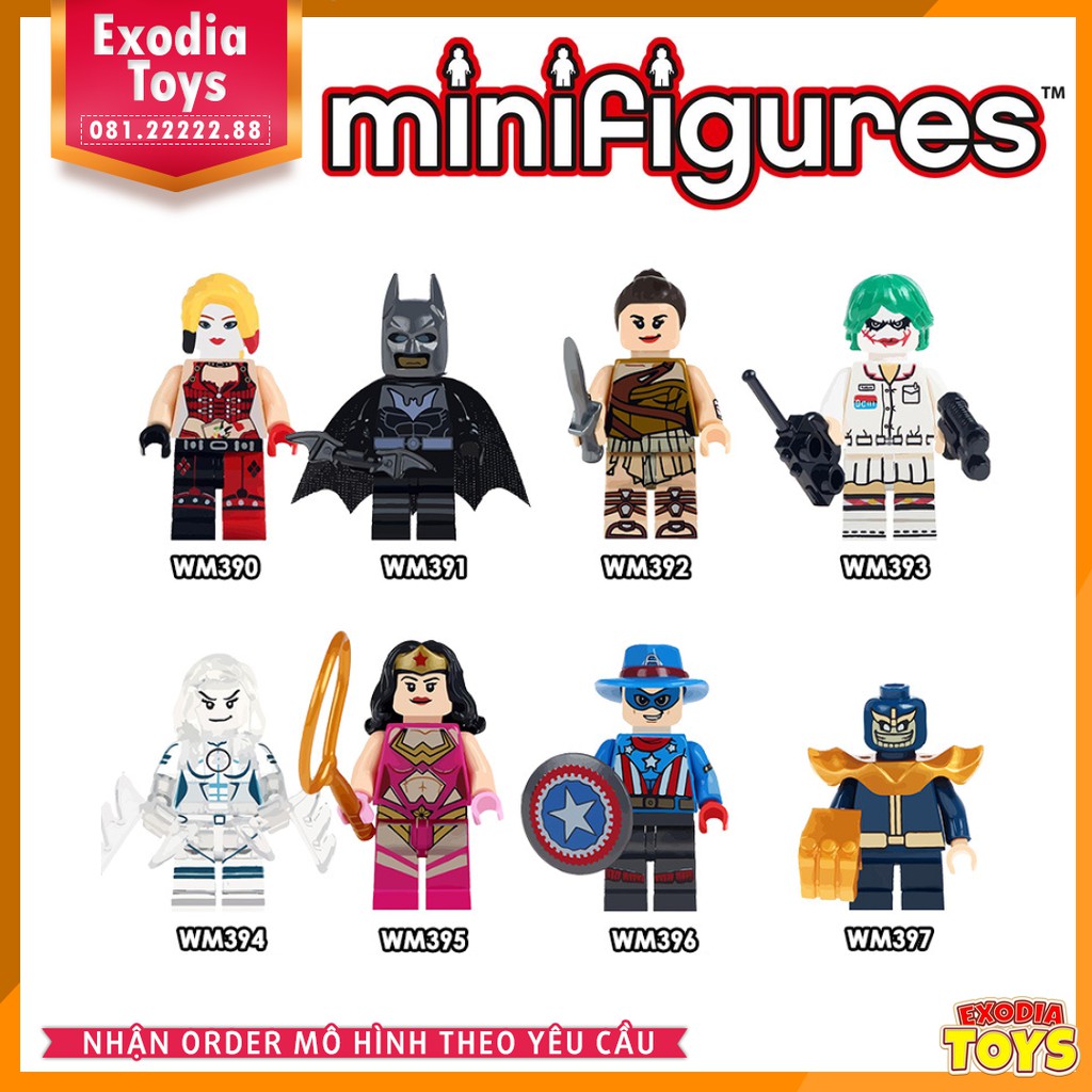 Xếp hình minifigure nhân vật siêu anh hùng Marvel + DC - Đồ Chơi Lắp Ghép Sáng Tạo - WM6014