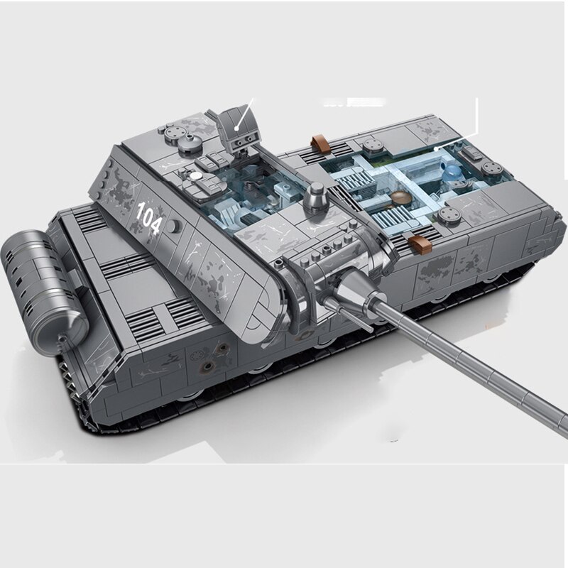 2021 New Đồ chơi Lắp ráp Mô hình xe tăng MOC Number Aight Mouse Tank Panzer Maus ...