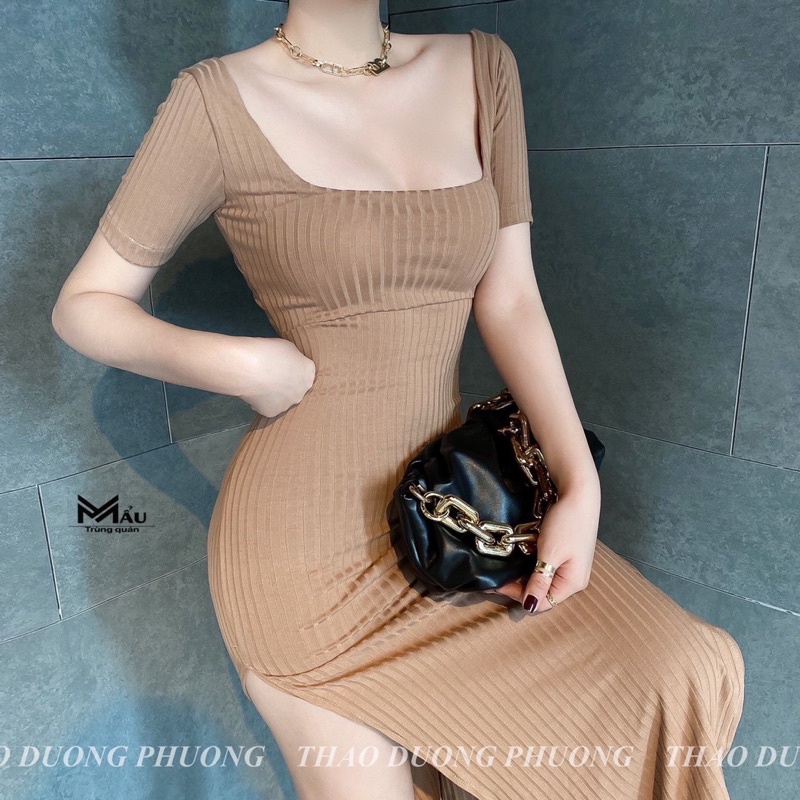 Váy body len tăm sẻ đùi