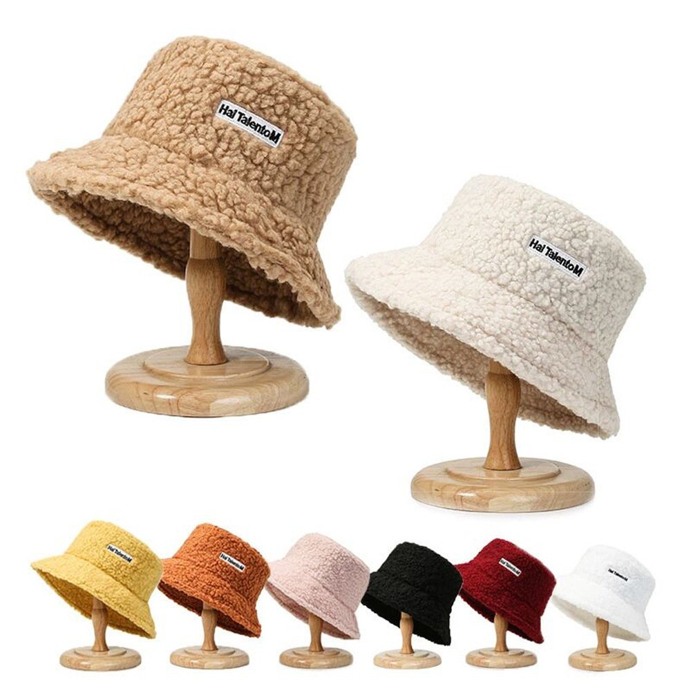 Nón tai bèo/Mũ bucket vải len giả sợi lông cừu Unisex hot hit thời trang thu đông sang chảnh