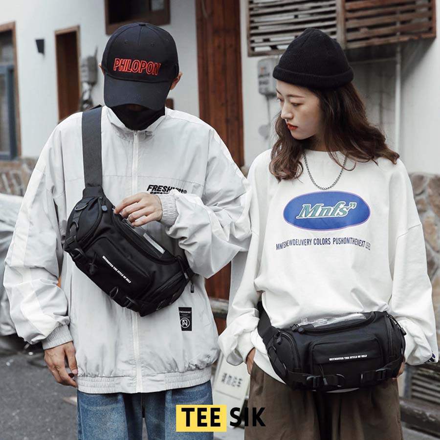 Túi đeo chéo Nam Nữ BumBag TEE SIK chống thấm nước, chống bụi bẩn | Túi bao tử nam vải Canvas phong cách Unisex | TS02 | BigBuy360 - bigbuy360.vn