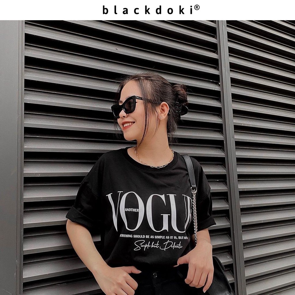 Áo thun nữ BLACKDOKI-VOGUE 1 , áo phông basic oversize dáng rộng tay lỡ cotton cao cấp M54