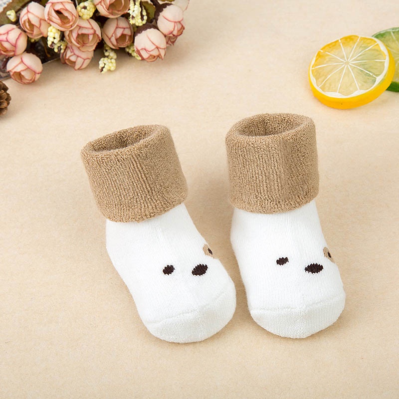 Vớ cotton mềm giữ ấm họa tiết hoạt hình dễ thương cho bé