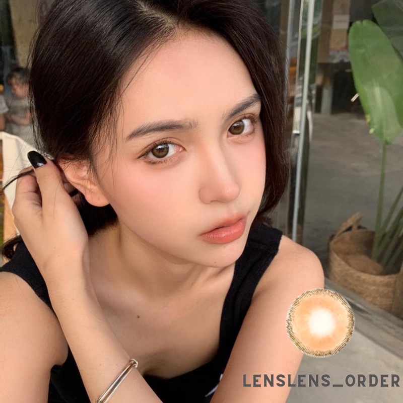 Kính Áp Tròng Lens Mắt Nâu Viền Độ Ẩm Cao Đủ Độ Cận Từ 0-8 Độ [Vui Lòng Đặt 2 Chiếc]