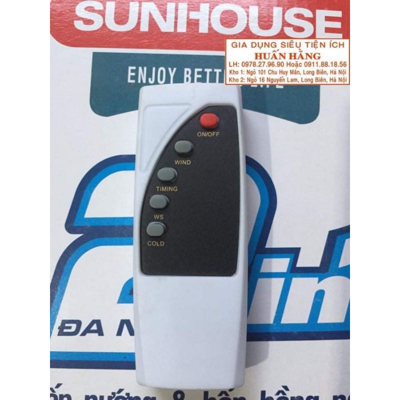 (MẪU MỚI-CHÍNH HÃNG) REMOTE, ĐIỀU KHIỂN TỪ XA QUẠT ĐIỀU HOÀ SUNHOUSE SHD7746