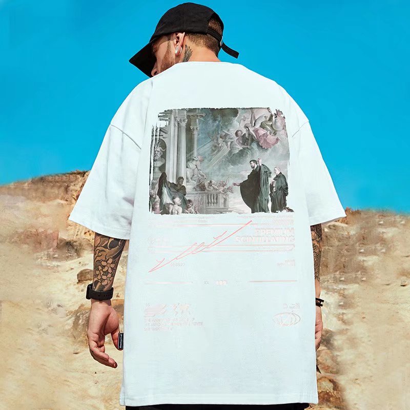 Áo Thun Tay Ngắn Cổ Tròn Dáng Rộng In Chữ Thời Trang Mùa Hè Cho Nam Size M-8XL