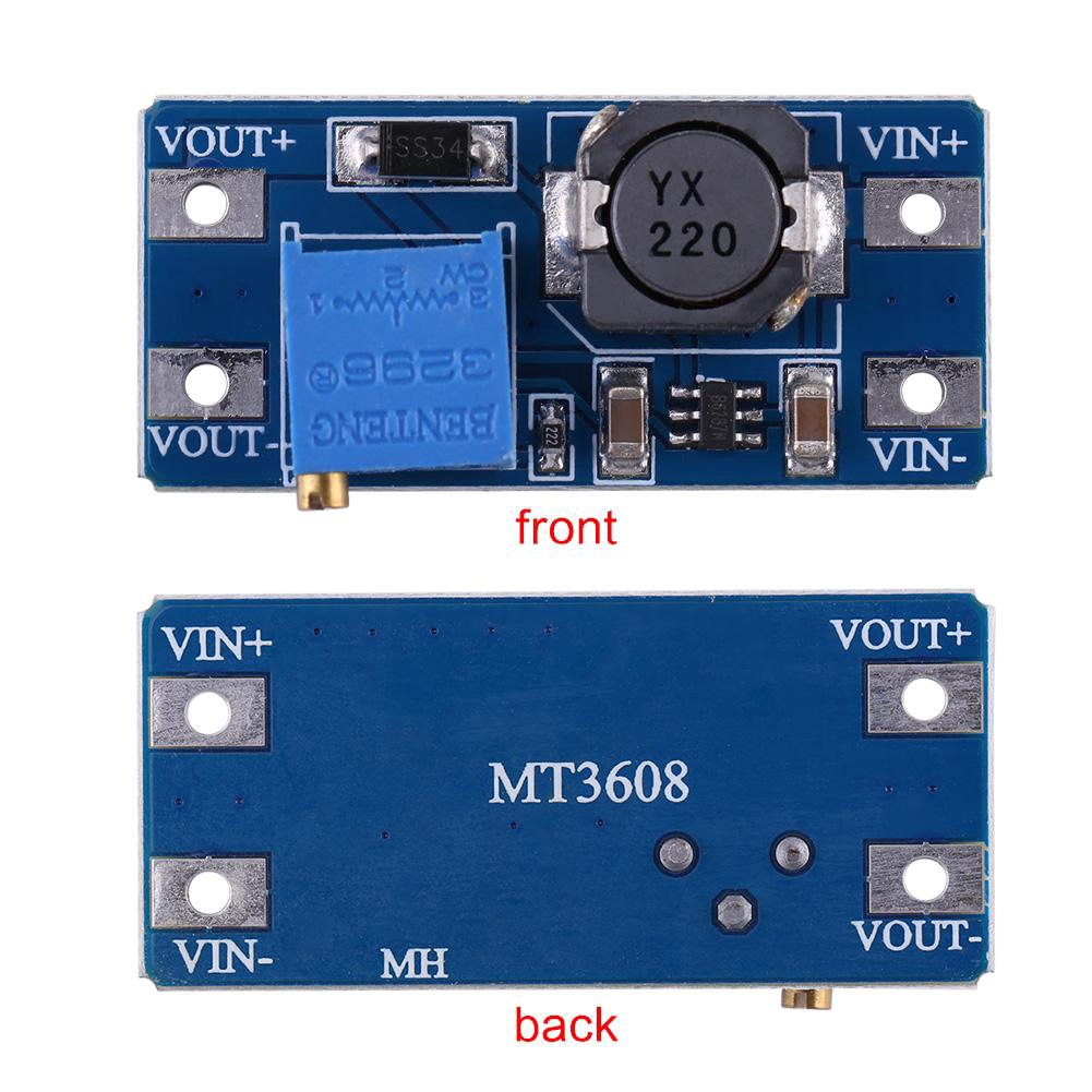 Dajrrhd MT3608 DC-DC Điện áp tăng cường có thể điều chỉnh Bộ chuyển đổi tăng cường Mô-đun cấp nguồn 2A