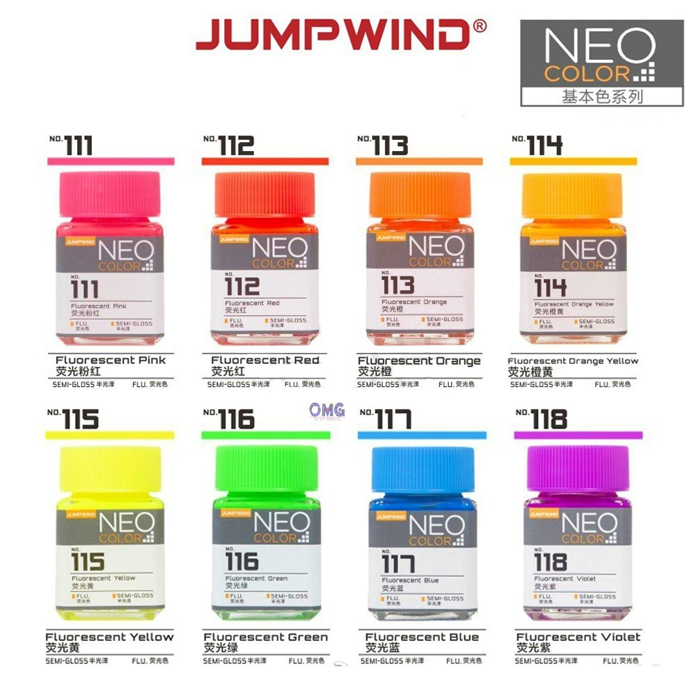 [Jumpwind] Sơn mô hình NEO Color JW111 - JW118 (Màu Dạ Quang)