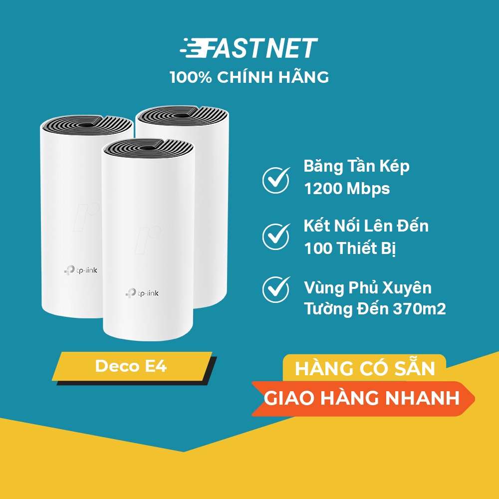 Hệ thống Wi-Fi Mesh Cho Gia Đình TP-Link Deco E4 Chuẩn AC1200