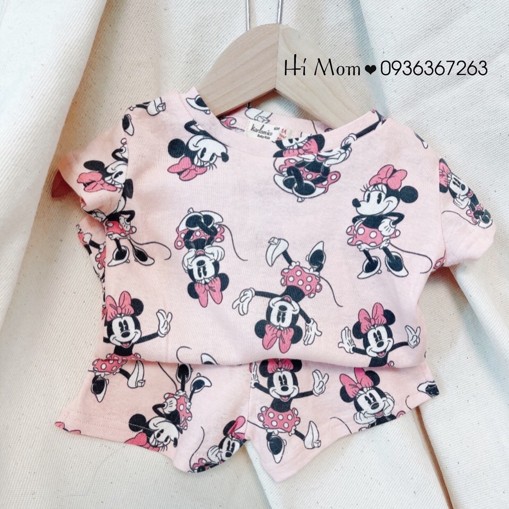 Bộ cộc cotton họa tiết xinh yêu cho bé gái 6-16KG